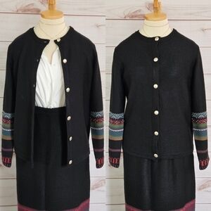 Double D Ranch Yoakum Beaded and Embroidered Cardigan in Black and Purple Sz Sm
